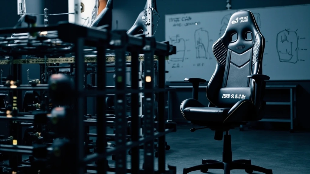 BestGamingChairs test rig in Austin, TX lab — a 12-chair rotational platform loaded with sensors